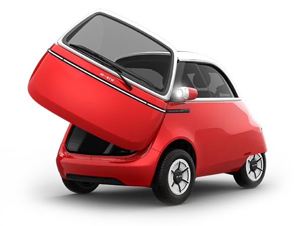 Microlino elektrisk mikrobil med åpen frontdør